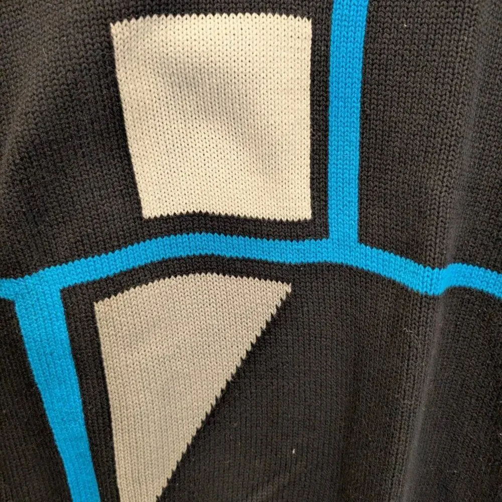 IZOD Club Sweater Vintage Golf Men's 80s 90s Preppy Charm Black Blue - Size XL